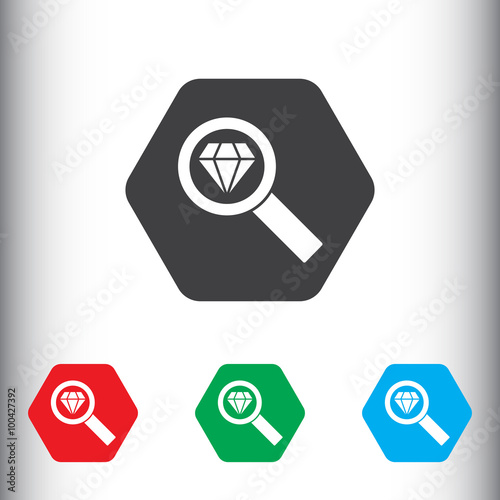 Diamond search icon for web and mobile