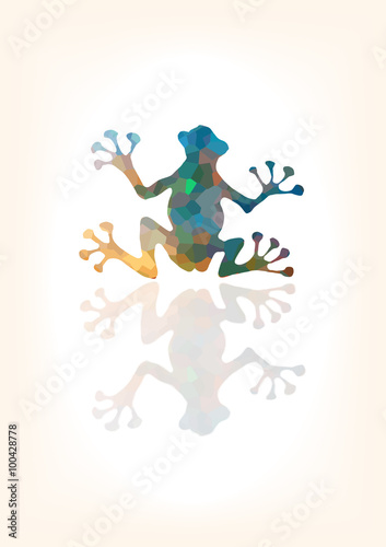 bright vector polygons frog