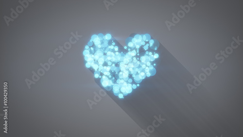 glowing blue heart shape wi...