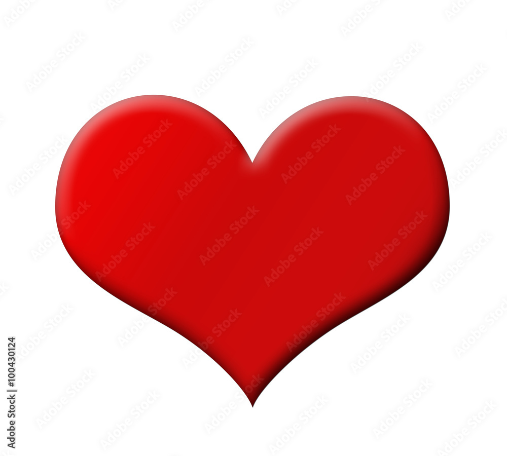 Red heart on a white background Red heart on a white background