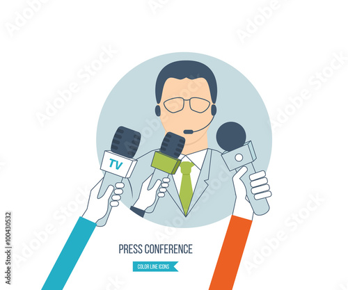 Press conference and live news.