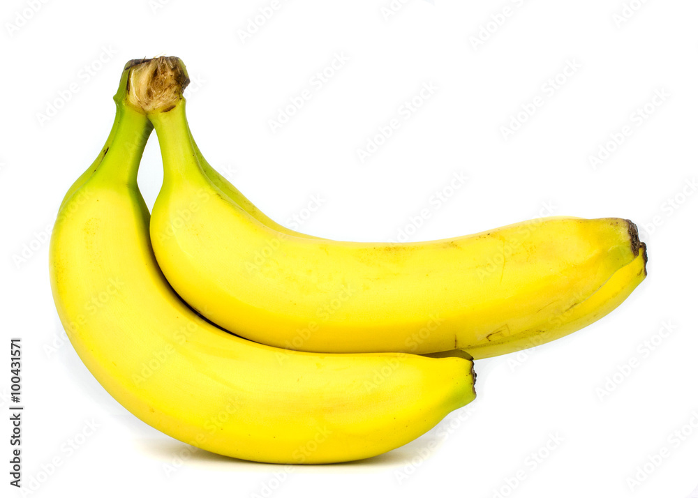  Fresh ripe bananas on white background