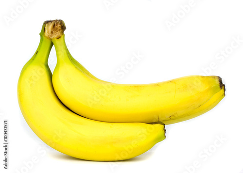  Fresh ripe bananas on white background