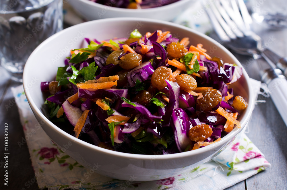 Vegetable salad with raisins Vegetable salad with raisins