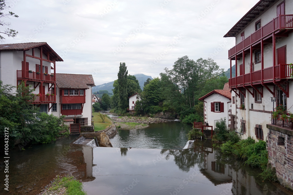 Houses and river