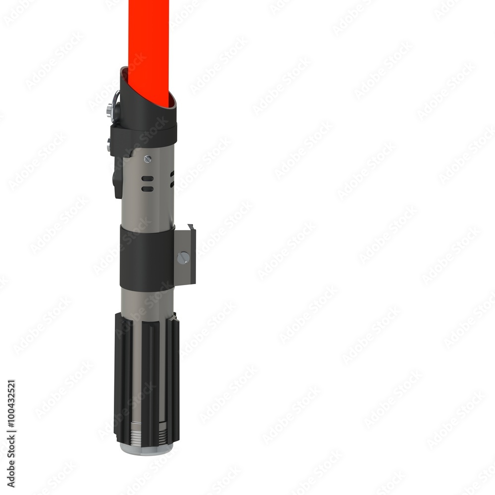 red lightsaber on white background Stock Illustration | Adobe Stock