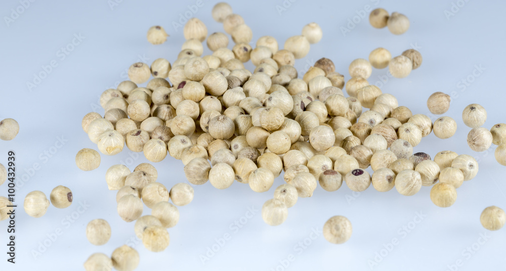White Peppercorns Close Up