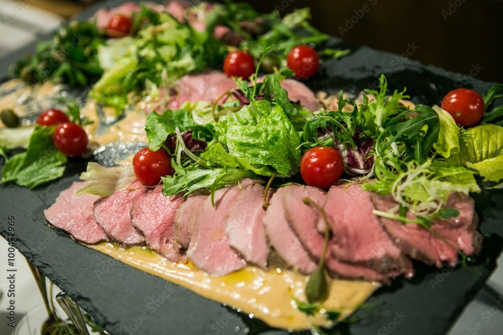 Assorted delicious grilled meat with vegetable Assorted delicious grilled meat with vegetable