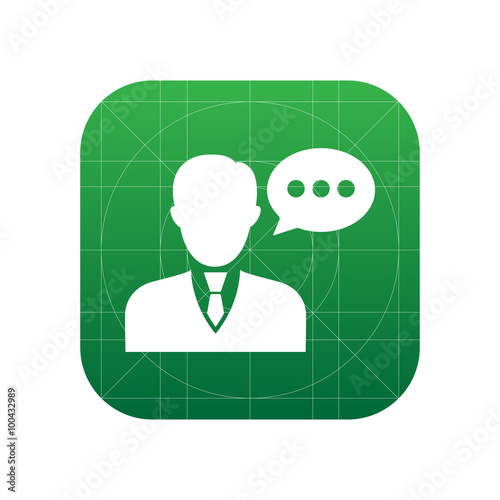 Speaking man icon. Man with...