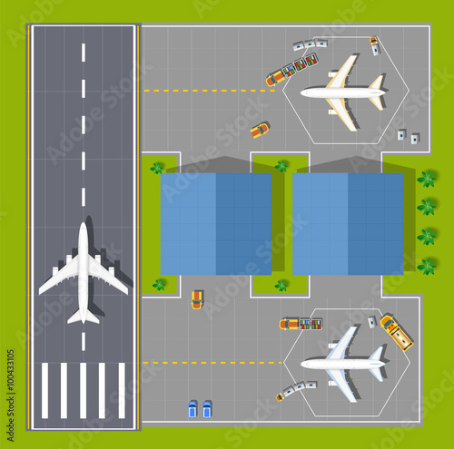 Overhead   point of view airport