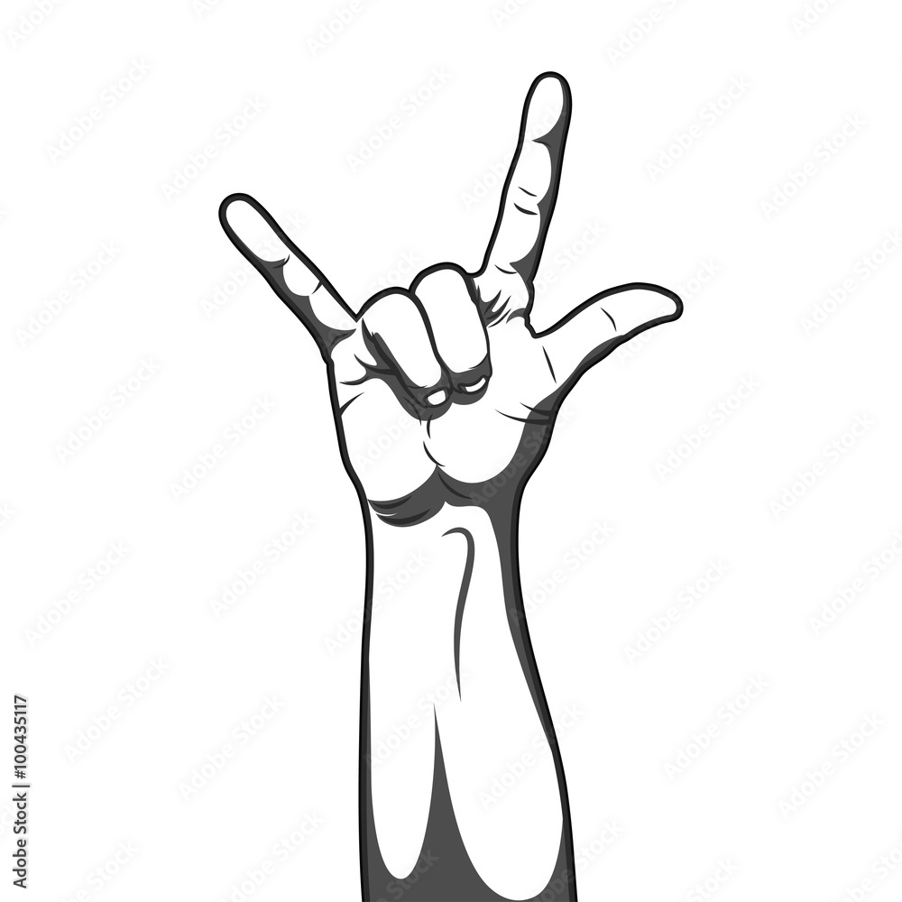 Fototapeta premium Hand in rock and roll sign