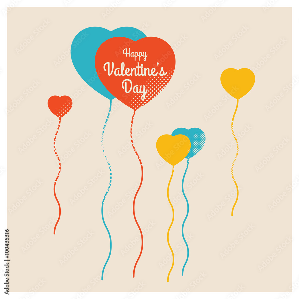 Baloon. Valentine greeting words.