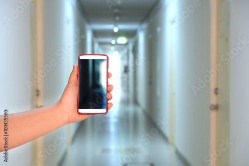Camera phone capture Hotel hallway