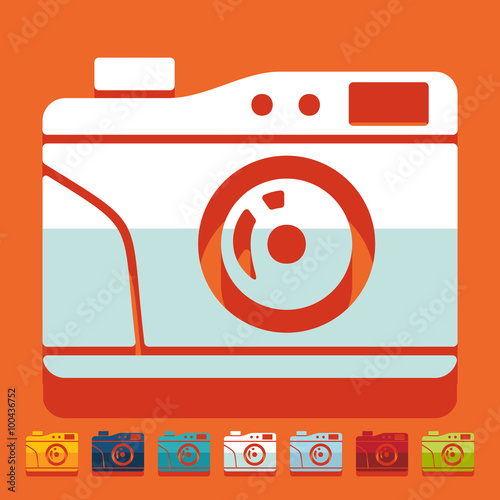 Flat design: old photocamera