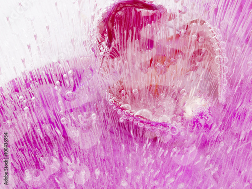 pink abstraction with bubbles of air