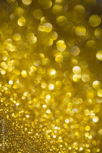 Gold glitter bokeh abstract background