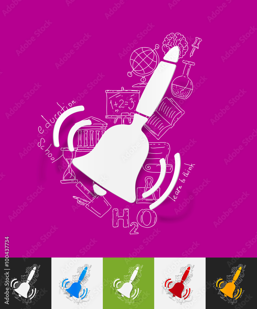 bell paper sticker with hand drawn elements bell paper sticker with hand drawn elements