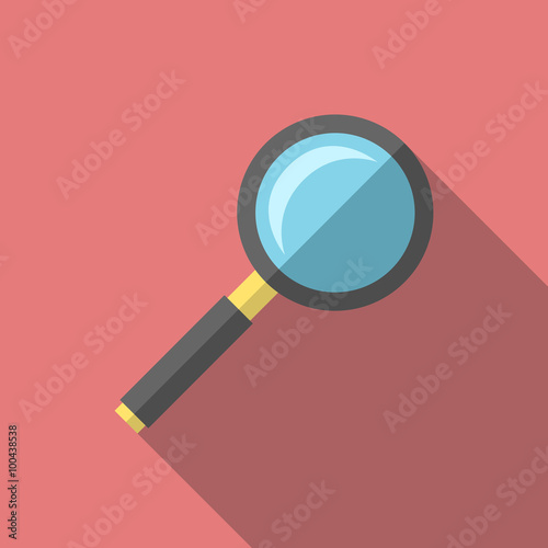Magnifying glass, flat style