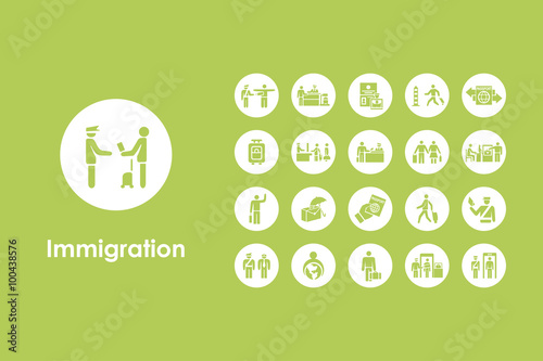 Set of immigration simple icons