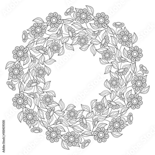 Wallpaper Mural Vector Monochrome Floral Background Torontodigital.ca