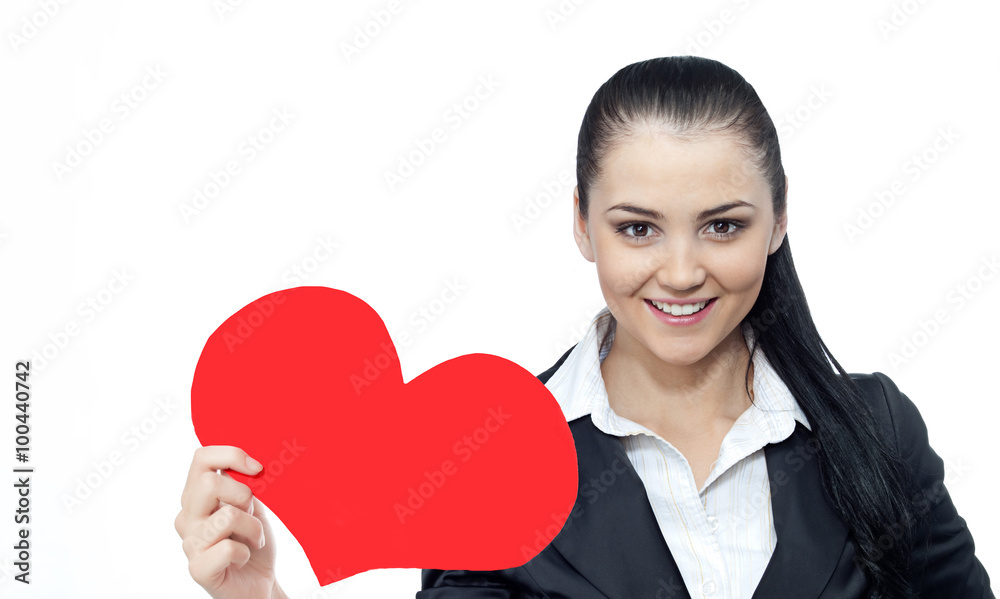 woman beauty with red heart valentine's love woman beauty with red heart valentine's love