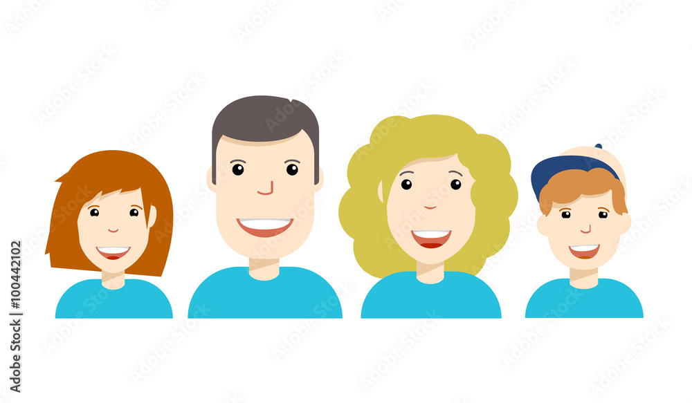 Family Vector Flat Icons. Mother, father, daughter, son Family Vector Flat Icons. Mother, father, daughter, son
