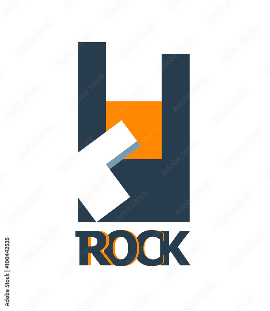 Rock hand logo. Vector illustration Rock hand logo. Vector illustration