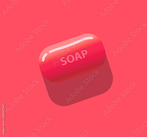Hygienic soap, eps 10. Vector illustration. Pink color.