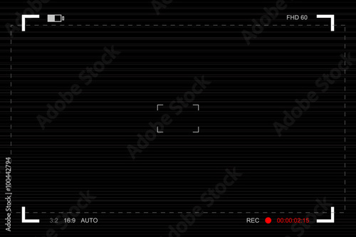 Camera viewfinder. Template focusing screen of the camera. Video