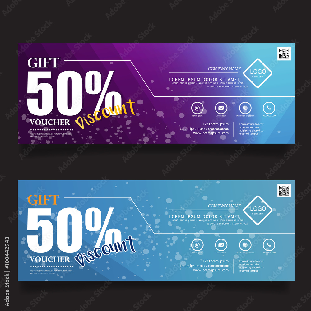 Naklejka premium Gift Voucher Colorful Template