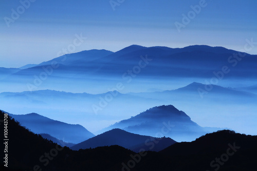 Mist between the mountain peaks