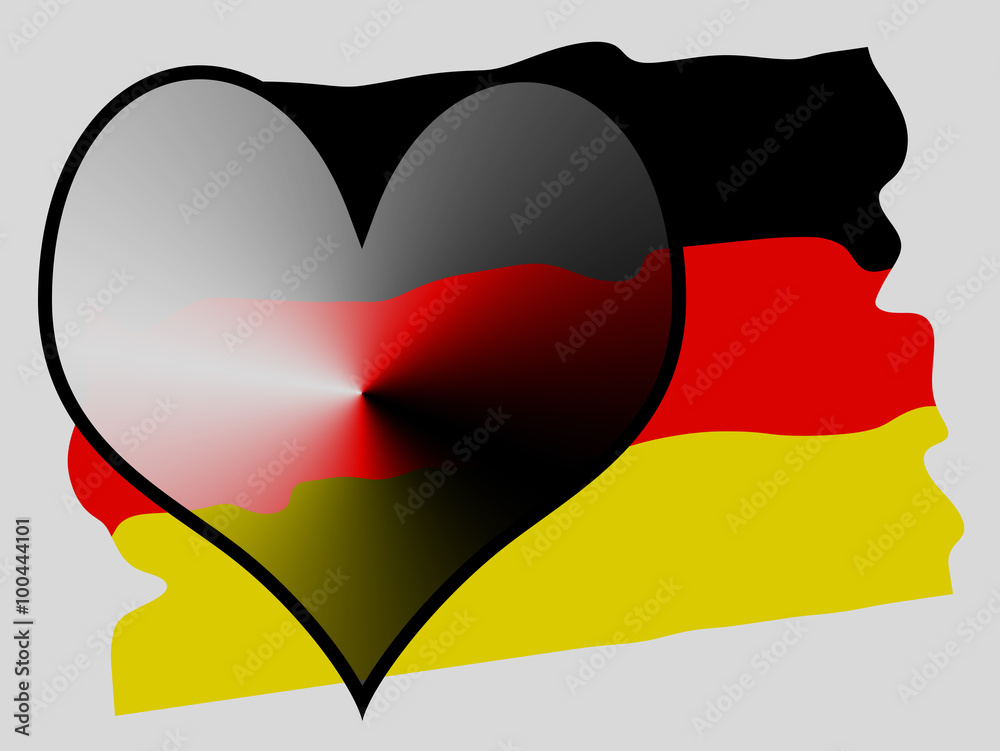 Deutschland-Flagge mit Herz ( Germany flag with heart) Stock