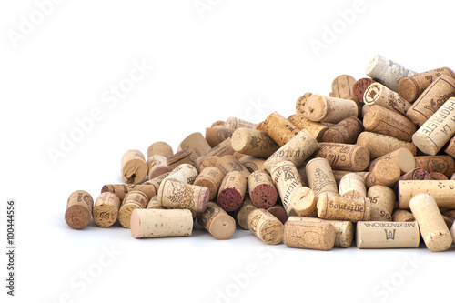 Wine corks on a white background.. photo