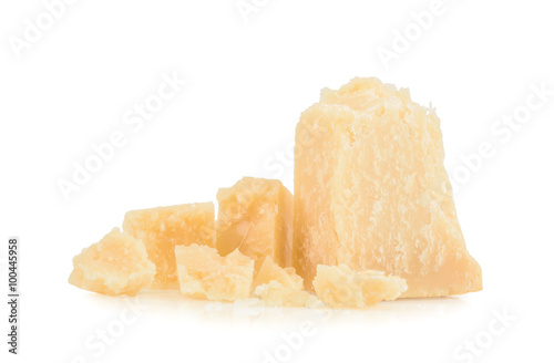parmesan cheese isolated on white background