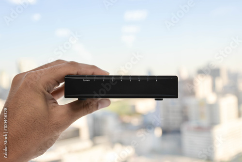 8 ports of small network switch