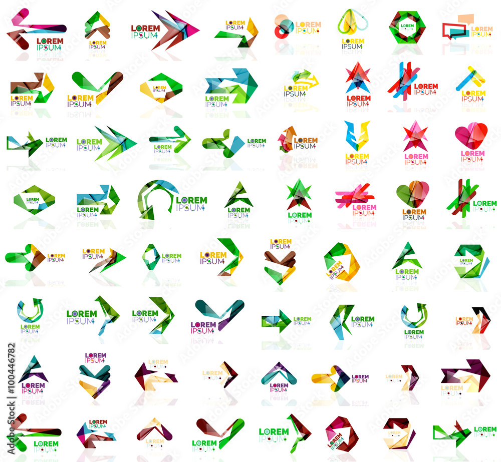Set of geometric design arrow icons