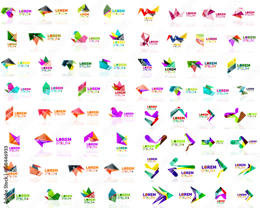 Mega set of geometrical abstract logos