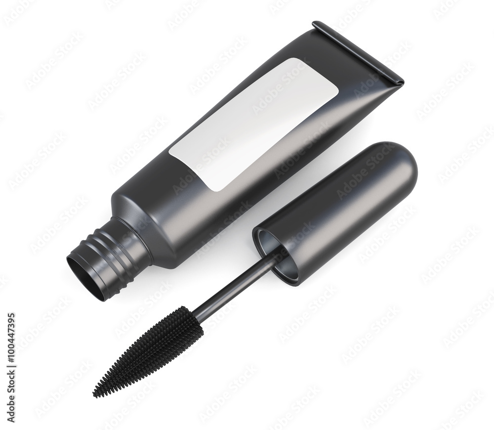 Mascara isolated on white background. 3d. Mascara isolated on white background. 3d.