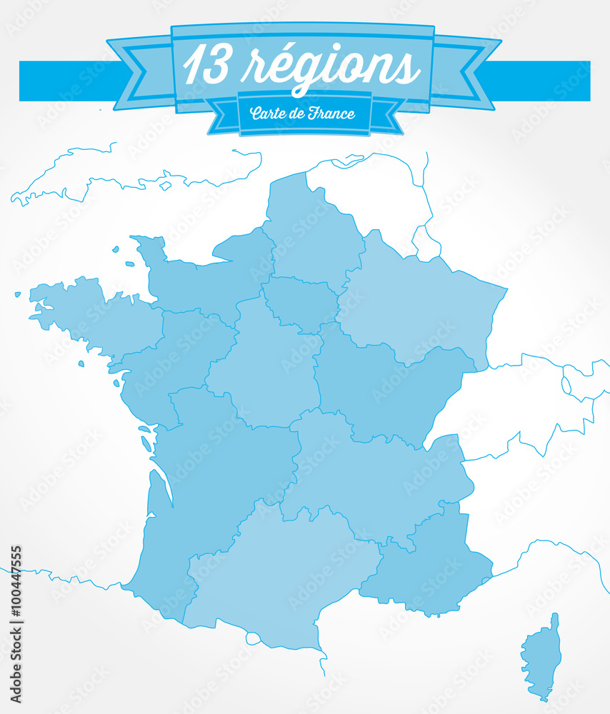 Fototapeta premium mapa regionów Francji