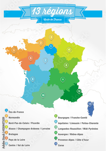 les 13 régions de france