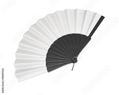 Open hand fan. 3d illustration.