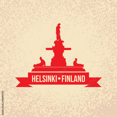 Havis Amanda the symbol Of Helsinki, Finland, Simple flat concept for tourism presentation, banner, placard or web site.