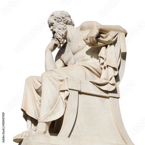 Socrates Statue at the Academy of Athens Isolated on White
