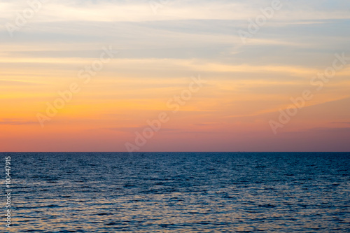 Sea and sky at sunset .