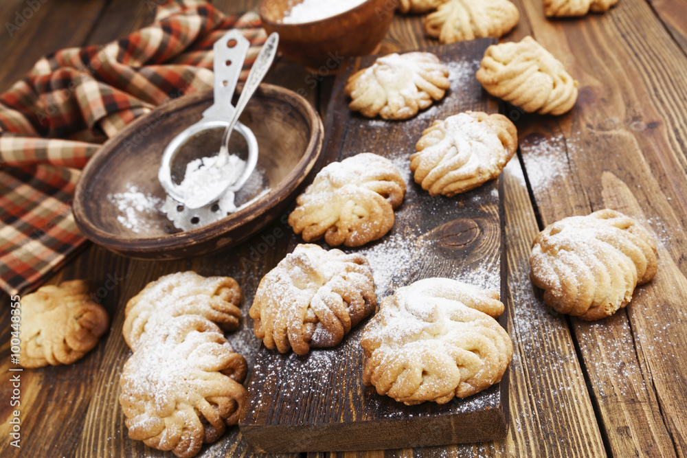 Cookies with powdered sugar Cookies with powdered sugar
