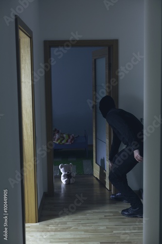 Pedophile walking into child room