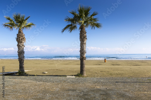 Fototapeta Naklejka Na Ścianę i Meble -  Finikoudes Beach - Larnaka City, Cyprus