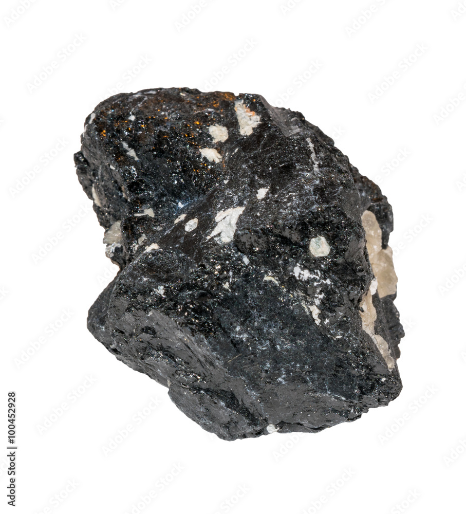 Black Ilmenite stone from Russia Isolated Black Ilmenite stone from Russia Isolated
