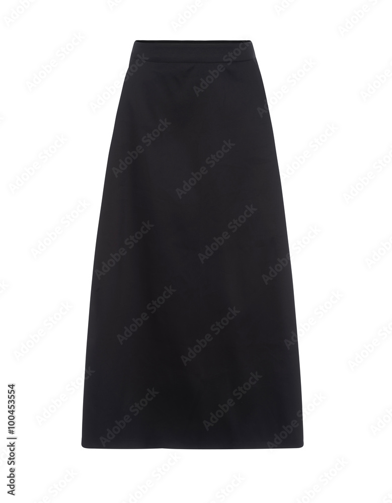 Cut-out of Plain Black A-Line Skirt on Invisible Mannequin Cut-out of Plain Black A-Line Skirt on Invisible Mannequin
