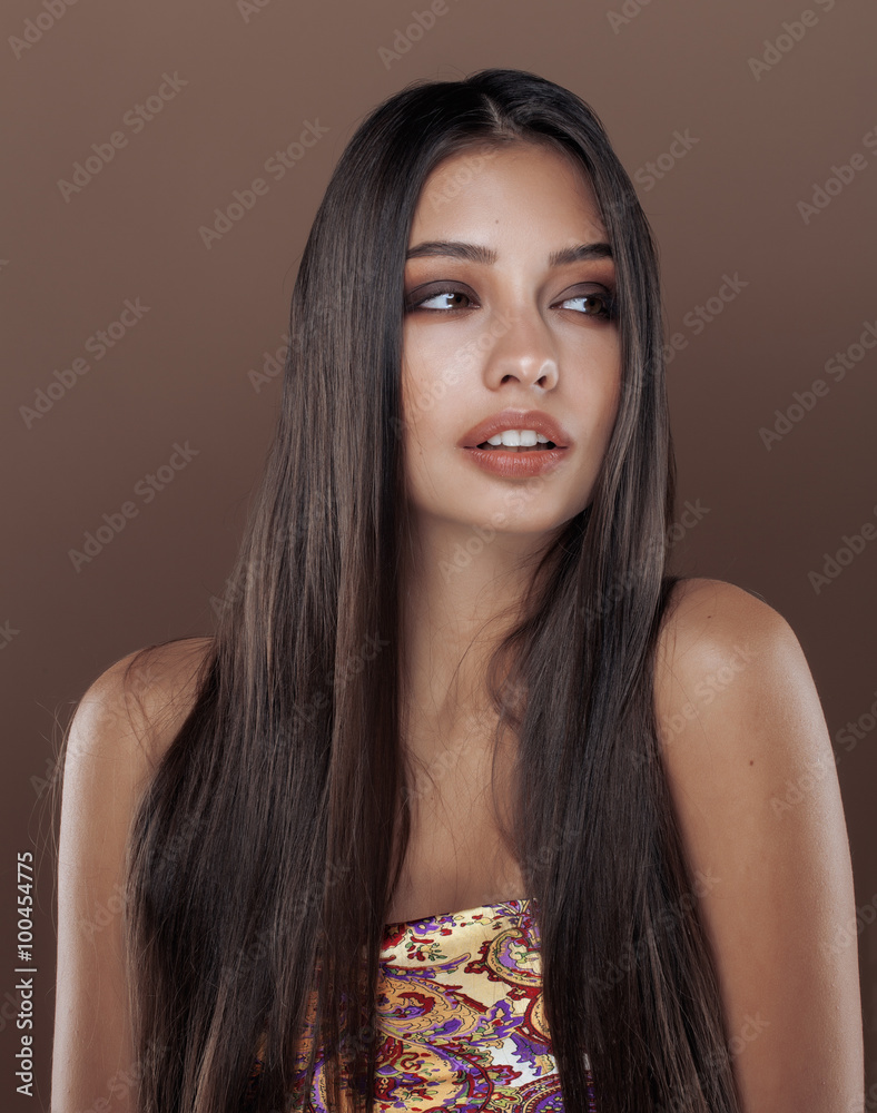Cute Happy Young Indian Woman in Studio Close Up Stock Image - Image of  close, brunette: 58378591